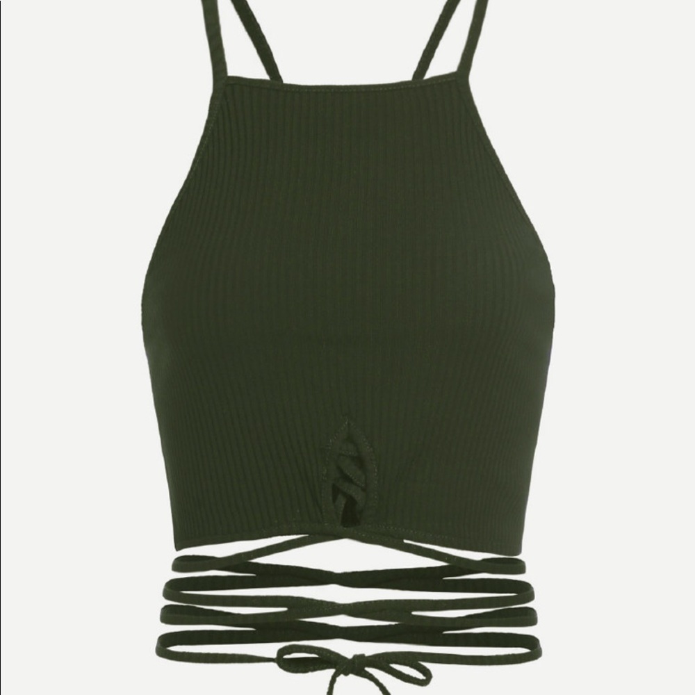 Crop top with tie strings